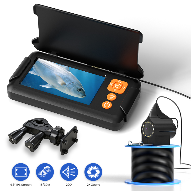 Fishing Depth Finder - กล้องตกปลา หน้าจอ 4.3 นิ้ว สายเคเบิล 15