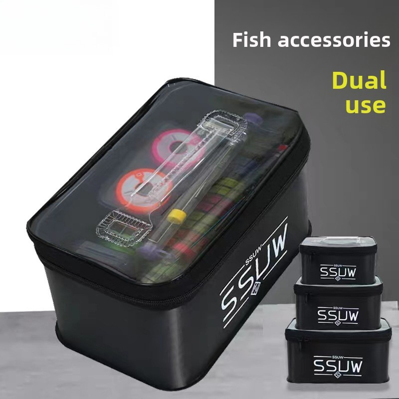 Fish Finder Case - กล่องอุปกรณ์ตกปลาแบบพกพา EVA ความจุขนาดใหญ่ 3L/5L/7L กล่องเก็บเหยื่อสด กล่องเก็บอุปกรณ์ตกปลากันน้ำ