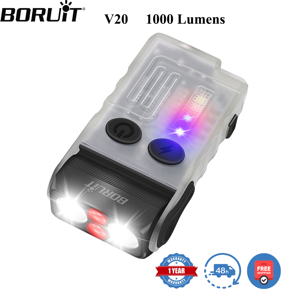 Fishing Light - BORUiT V20 ไฟฉายพวงกุญแจ LED พร้อมเสียงเตือน ไฟฉายแบบหมุนได้