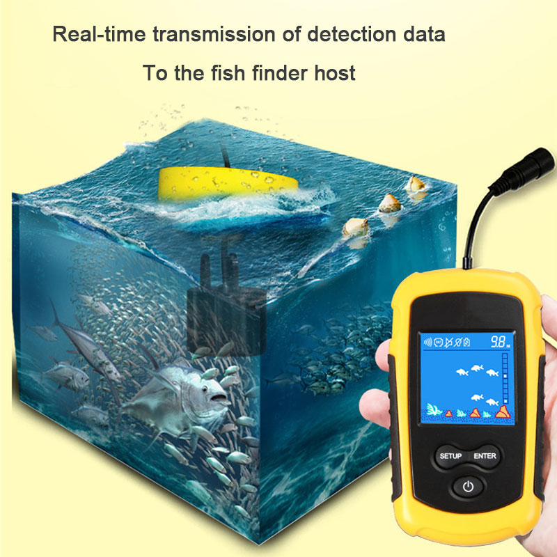100M หน้าจอสีแบบมีสายแบบพกพา S - Fish Finder Portable บทวิจารณ์และราคา
